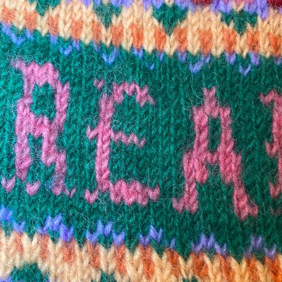 Lucette Collection French Knot zip pouch 100% wool Dream rainbow zip bag - Picture 3 of 8